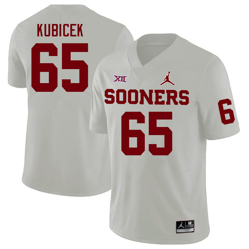 Oklahoma Sooners #65 Ty Kubicek College Football Jerseys Stitched Sale-White